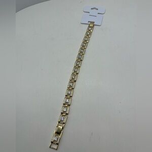 Gold filled Elegant Gold Bracelet with Crystal Accents